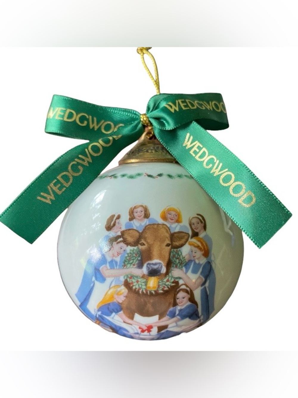 VINTAGE WEDGWOOD 12 DAYS OF CHRISTMAS ORNAMENT 8th DAY 8 Maids A Milking